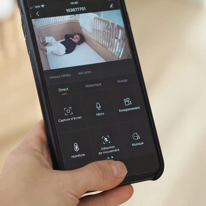 BEABA Zen Premium elektronisk barnvakt kamera 360° Full HD-app