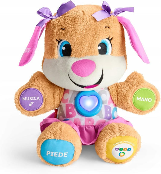 FISHER-PRICE FPP54puppy sister in italian versionage 6 m+dominant colour pinkheight 30 cmbatteries 3 x AA