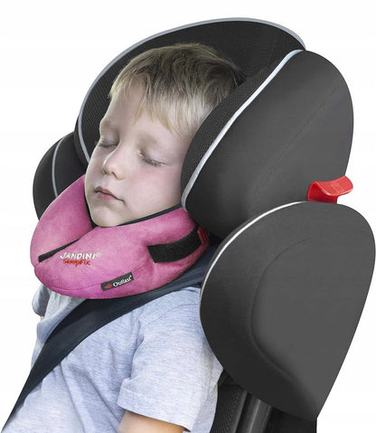 SANDINI SleepFix Kids poduszka stabilizująca 18 m+ różowa, do podróży autem, samolotem i pociągiem