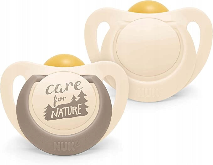 NUK for Nature smoczek uspokajający x 2 6-18msc KAUCZUK, beżowe smoczki dla niemowląt