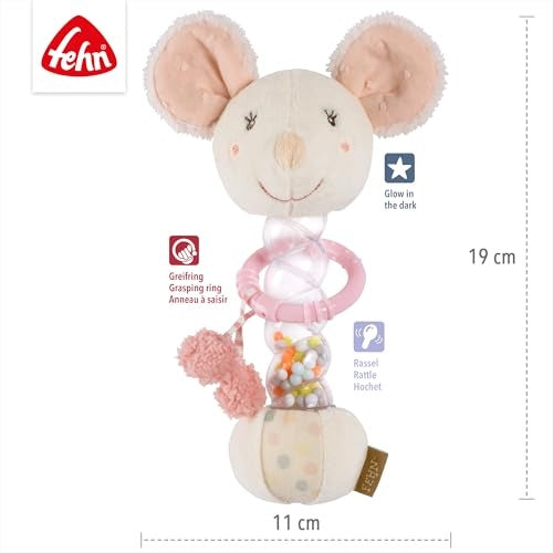 Fehn feehnLAND Mouse Rainmaker Rattle, 19cm, 0m+