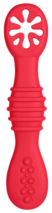 VICLOON Sticky Spoon silikonowa łyżeczka 2,5 x 10 cm 4 m+ czerwona