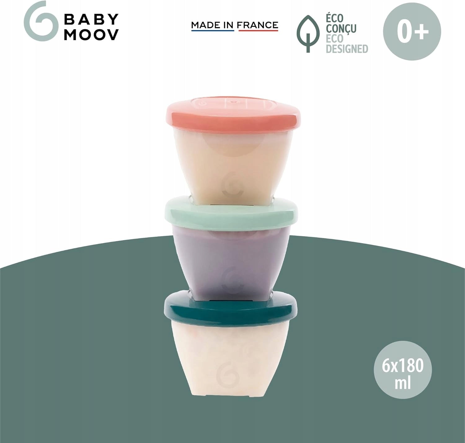 BABYMOOV Babybols recipiente 6 x 180 ml EKO din material bio