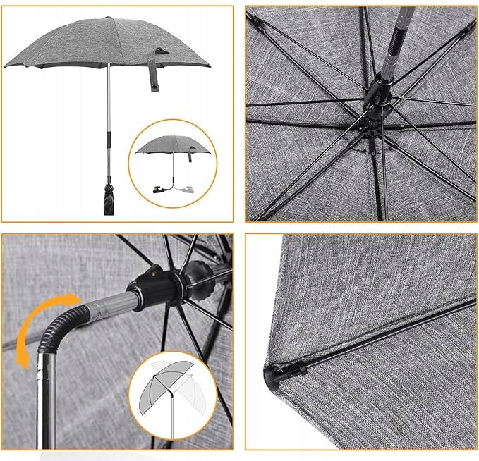 ZAMBOO Sonnenschirm für Kinderwagen, Durchmesser 73 cm, UV-Schutz, wasserdicht