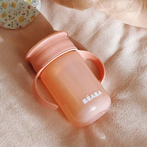 Béaba 360°-os gyakorlópohár pink színben, 340 ml, 12 hónapos kortól