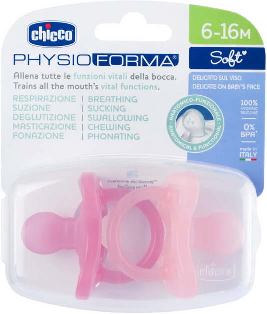 CHICCO soothing silicone pacifiers x2
