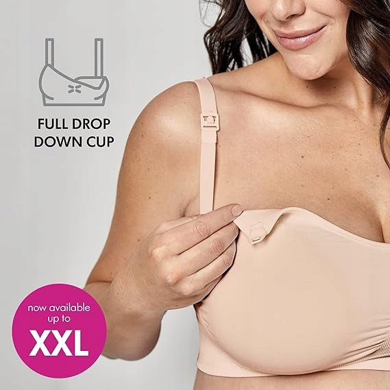 MEDELA KEEP COOL ULTRA biustonosz do karmienia + wkładki L beżowy, bezszwowy, oddychający, z odpinaną miseczką