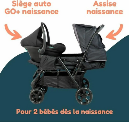 BAMBISOL double stroller + group 0 car seat