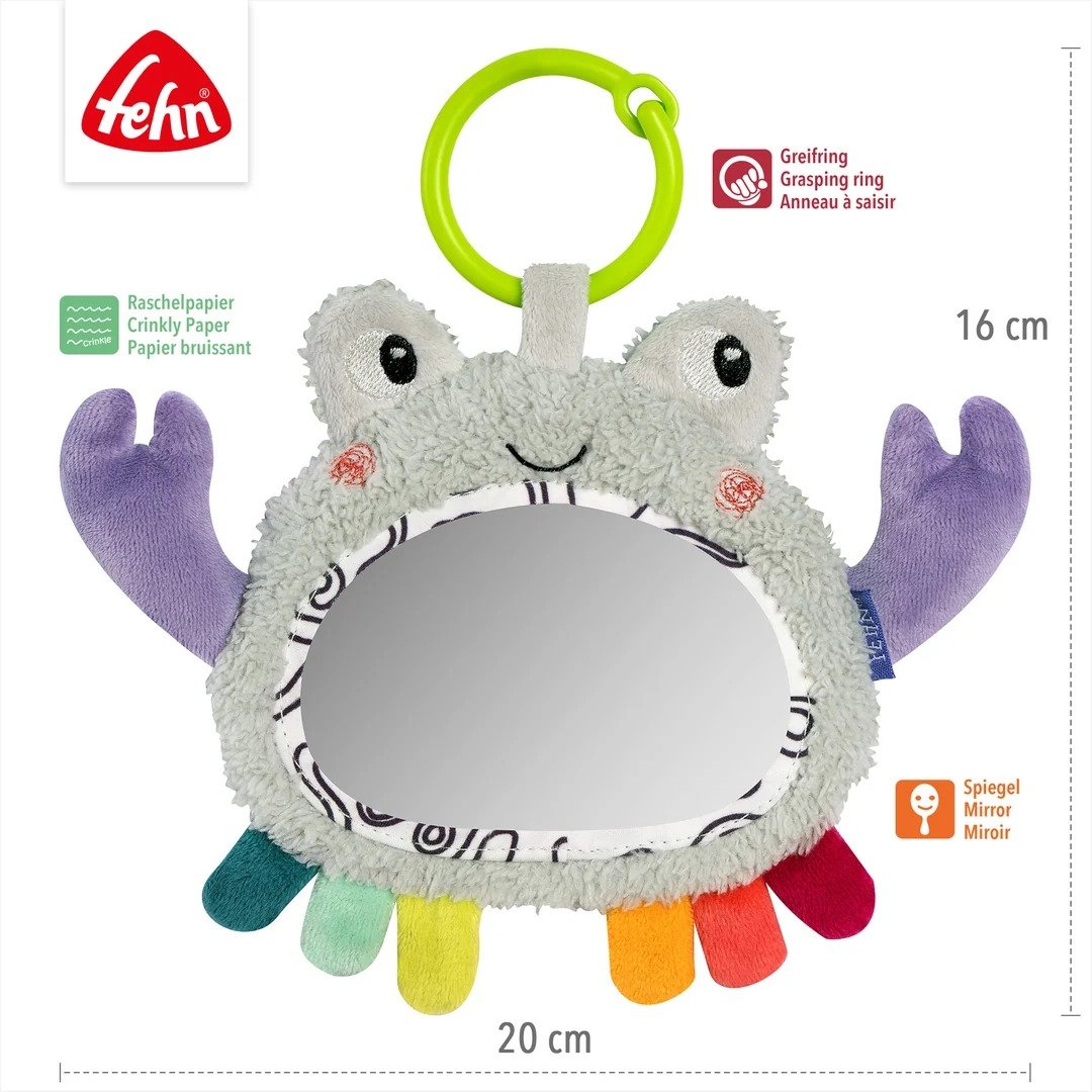 Fehn jucărie suspendată cu oglindă pentru stimulare 0+ 20cm crab