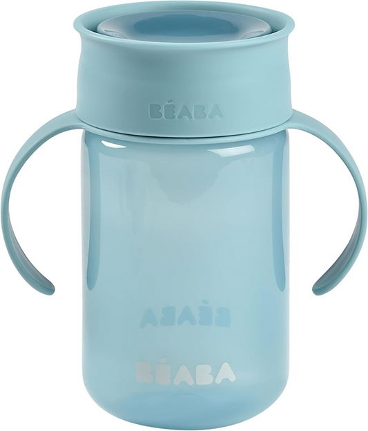 Niebieski kubek BEABA Training Cup z uchwytami