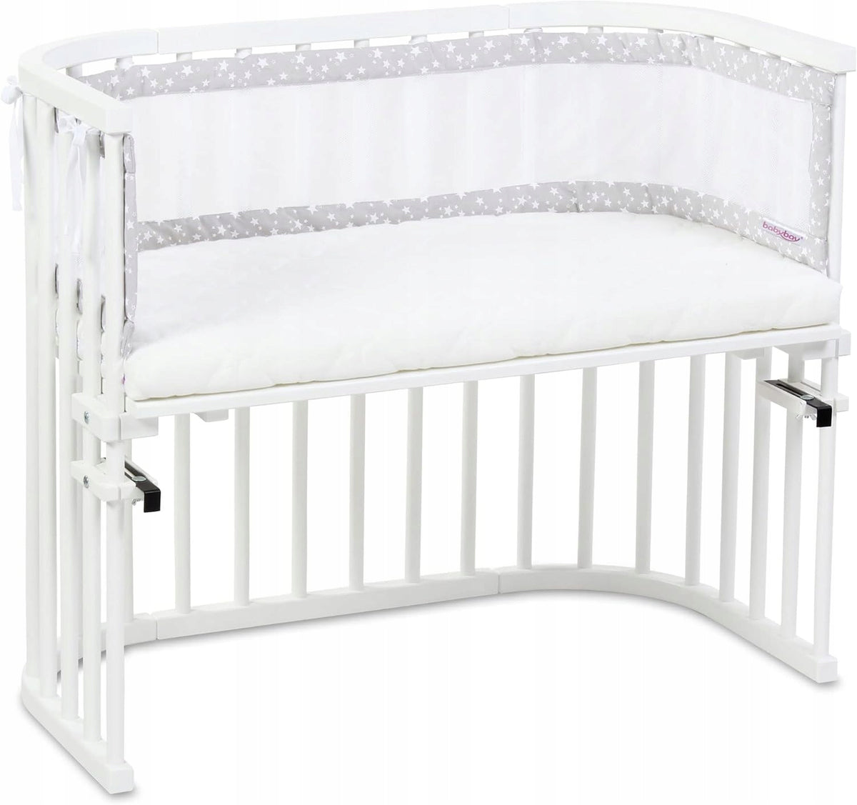 BABYBAY ochraniacz do łóżeczka 149x24, przewiewny siatkowy ochraniacz z gwiazdkami do łóżeczka niemowlęcia