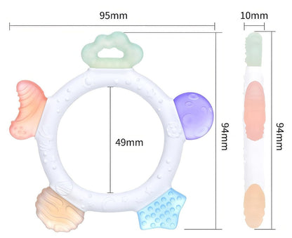 AKOLIK ultra miękki silikonowy gryzak masujący 9,5 cm 3 m+