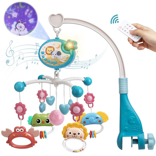 MINI TUDOU móvil para cuna con proyector y 150 canciones de cuna + mando a distancia IDIOMA INGLÉS