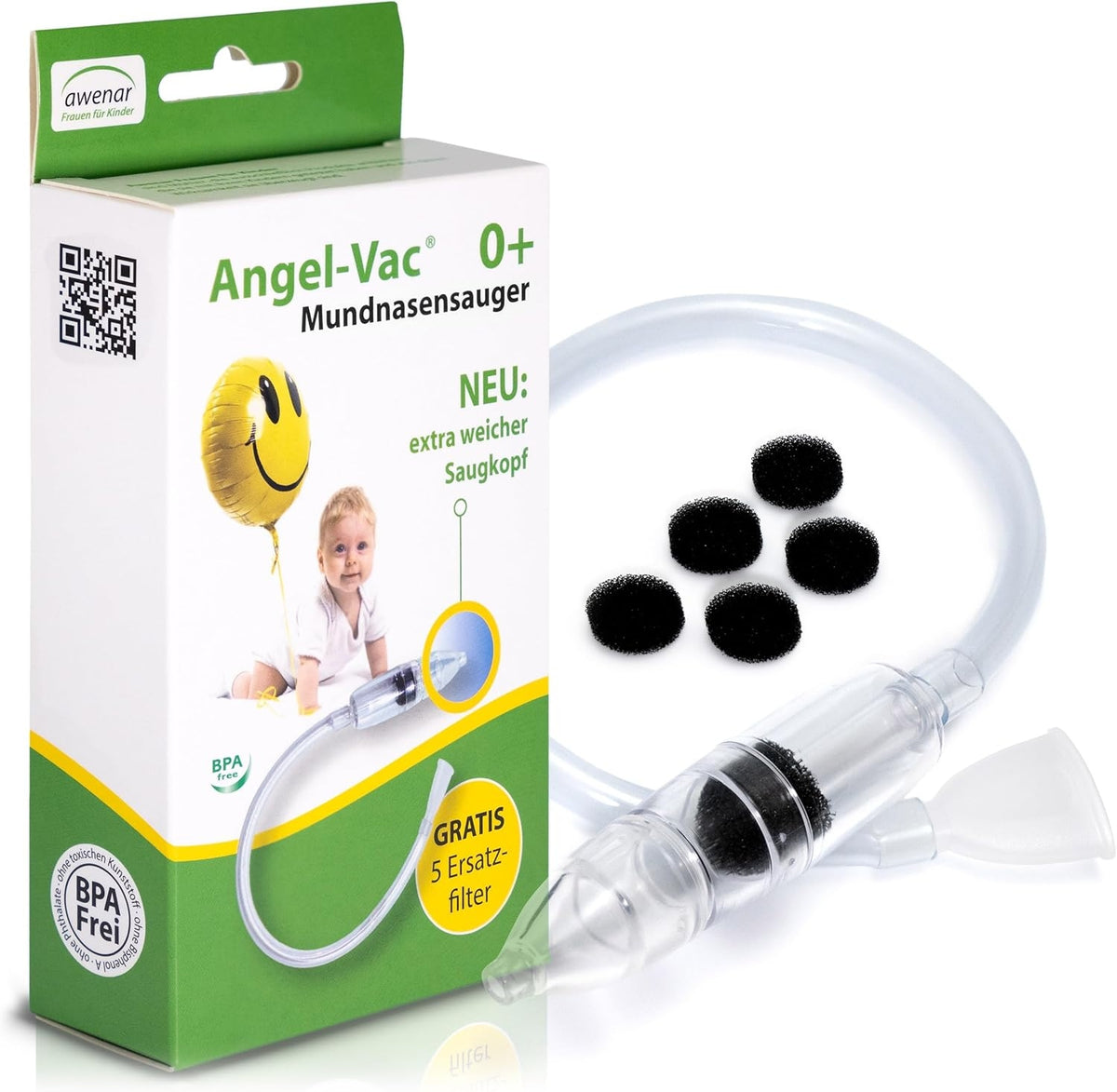 ANGEL-VAC manuel næsesuger + 5 filtre