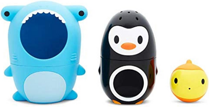 MUNCHKIN Sharky & Pals jucărie de baie 3în1 pește, pinguin, rechin
