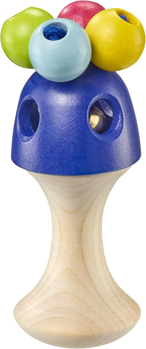 SELECTA Girali Colori jucărie de dentiție din lemn cu clopoței, 4,5 x 11 cm