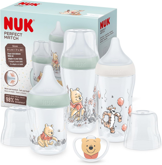 NUK Perfect Match zestaw startowy butelki + smoczek Winnie The Pooh
