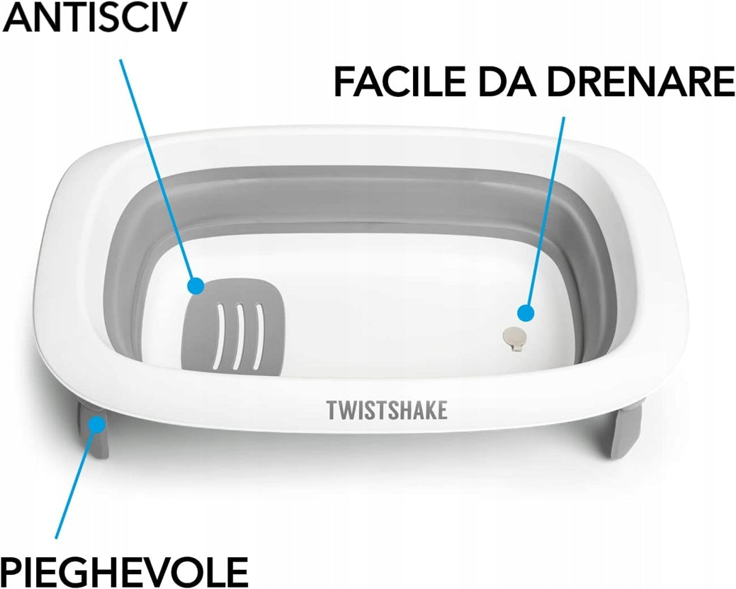 TWISTSHAKE compact foldable bathtub + insert + rinsing container
