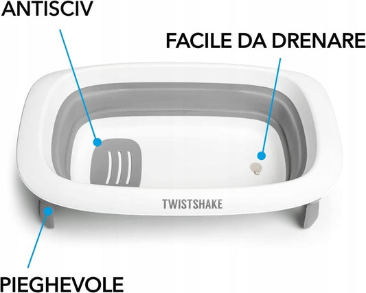 TWISTSHAKE πτυσσόμενη συμπαγής μπανιέρα + ένθετο + δοχείο ξεβγάλματος – φωτογραφία προϊόντος 2
