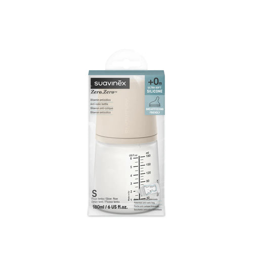 Suavinex Zero Zero butelka antykolkowa 180 ml S Light – widok tylno-boczny