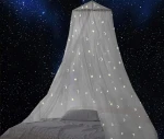 GLOW BED moskitiera do łóżeczka, baldachimu z fluorescencyjnymi gwiazdkami "O