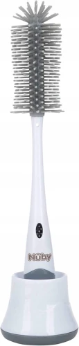 NUBY 2w1 szczotka do czyszczenia smoczków i butelek 30 cm + podstawka "O