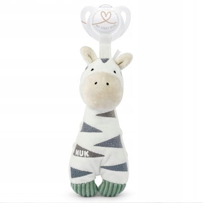 NUK Little Friend smoczek uspokajający z przytulanką ZEBRA 0-6 m "N
