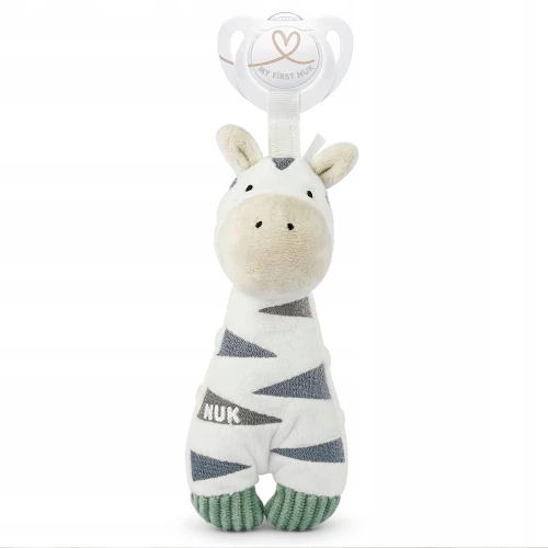 NUK Little Friend smoczek uspokajający z przytulanką ZEBRA 0-6 m "N