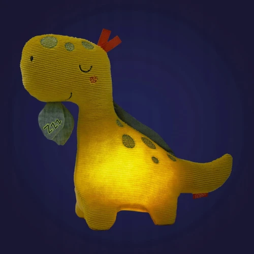 FEHN sztruksowa przytulanka z lampką nocną DINO 20 x 23 cm "O