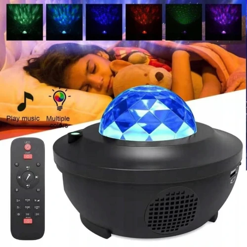 VOKSUN LED Bluetooth projektor gwiazd + pilot "O