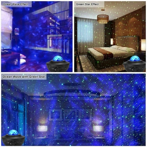 VOKSUN LED Bluetooth projektor gwiazd + pilot "O