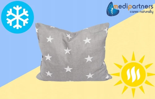MEDIPARTNERS bawełniany termofor z pestkami wiśni 20 x 25 cm GWIAZDY "O