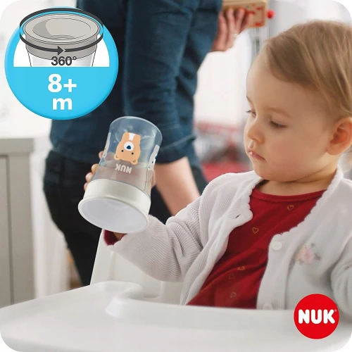 NUK zestaw do nauki picia kubek + 3 ustniki "O