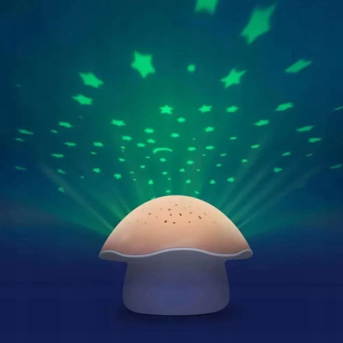 PABOBO Mushroom projektor gwiazd z melodiami i czujnikiem płaczu GRZYBEK "O