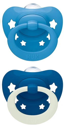NUK STAR smoczek uspokajający x2 0-6msc DAY&amp;NIGHT