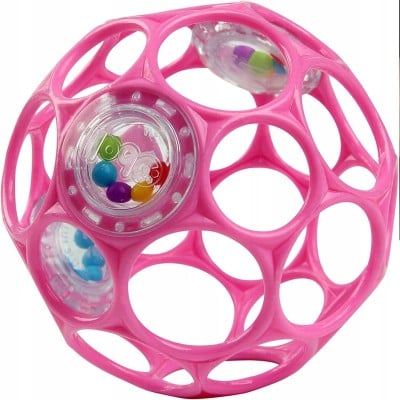 BRIGHT STARTS Oball Rattle silikonowy chwytak gryzak z grzechotką 10 cm "N
