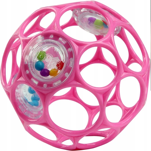 BRIGHT STARTS Oball Rattle silikonowy chwytak gryzak z grzechotką 10 cm "N