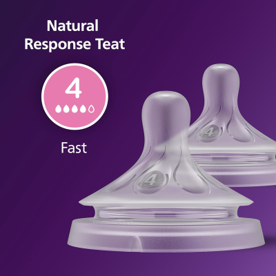 PHILIPS AVENT Natural RESPONSE smoczki do butelek 3msc+ x2