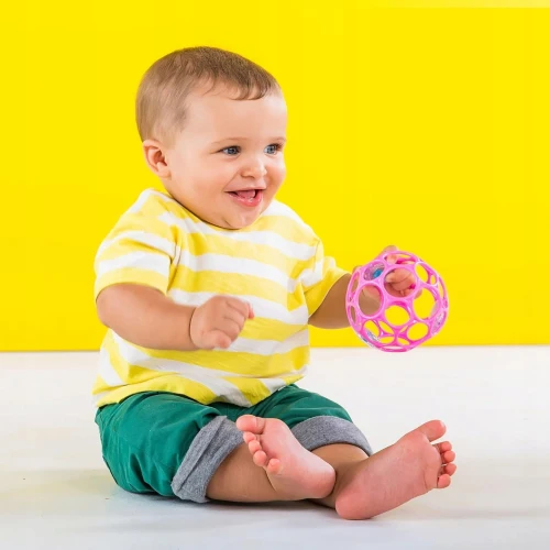 BRIGHT STARTS Oball Rattle silikonowy chwytak gryzak z grzechotką 10 cm "N