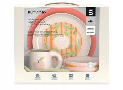 SUAVINEX Go Natural zestaw naczyń 5el. 6m+ "N