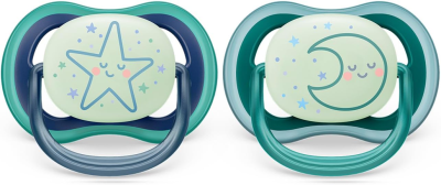 PHILIPS AVENT Ultra Air Night smoczki x 2 6-18msc ŚWIECĄ W CIEMNOŚCI