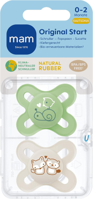 MAM ORIGINAL START smoczek uspokajający x2 0-2 m KAUCZUK