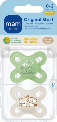 MAM ORIGINAL START smoczek uspokajający x2 0-2 m KAUCZUK