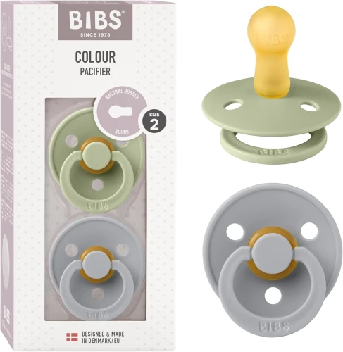 BIBS COLOUR smoczki uspokajające 2pack kauczuk 6msc+