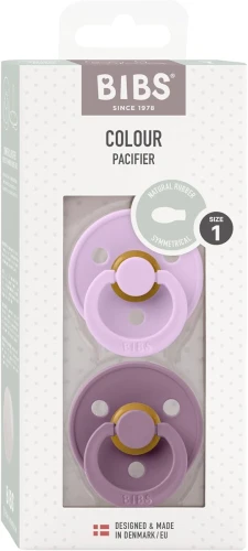 BIBS COLOUR smoczki uspokajające 2pack kauczuk 0-6msc SYMETRYCZNE