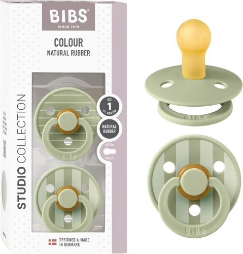 BIBS COLOUR STUDIO smoczki uspokajające 2pack kauczuk 0-6msc