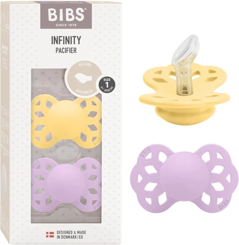 BIBS INFINITY smoczki uspokajające anatomiczne 2pack 0-6msc SILIKON