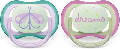 PHILIPS AVENT Ultra Air Night smoczki x 2 0-6msc ŚWIECĄ W CIEMNOŚCI