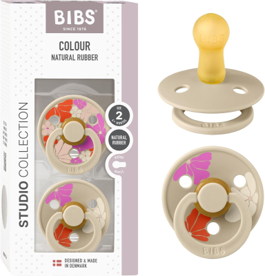 BIBS COLOUR STUDIO smoczki uspokajające 2pack kauczuk 6-18msc