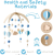 SWECOMZE karuzela do łóżeczka drewno tkanina BOHO